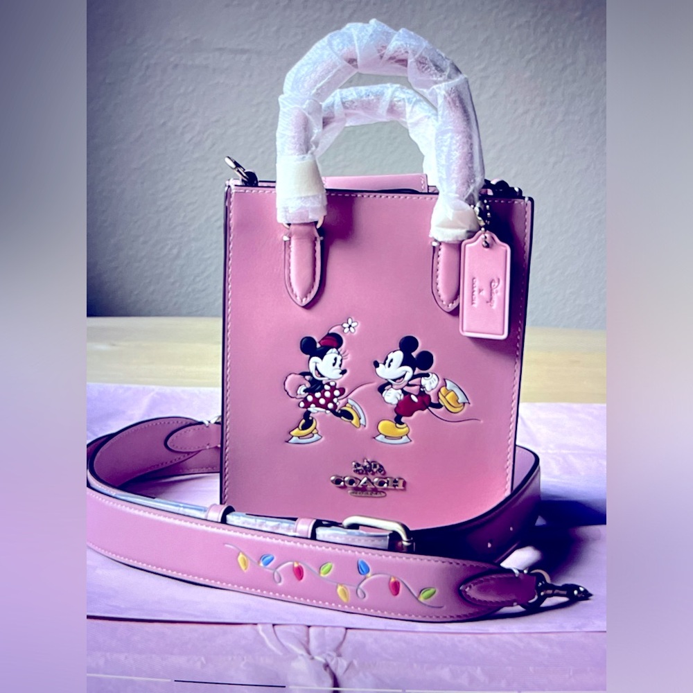 ⛸️❄️⛸️ DISNEY X COACH NORTH SOUTH MINI TOTE WITH ICE SKATE MOTIF ⛸️❄️⛸️ NWT ⛸️ - Picture 1 of 16